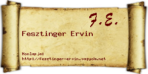 Fesztinger Ervin névjegykártya